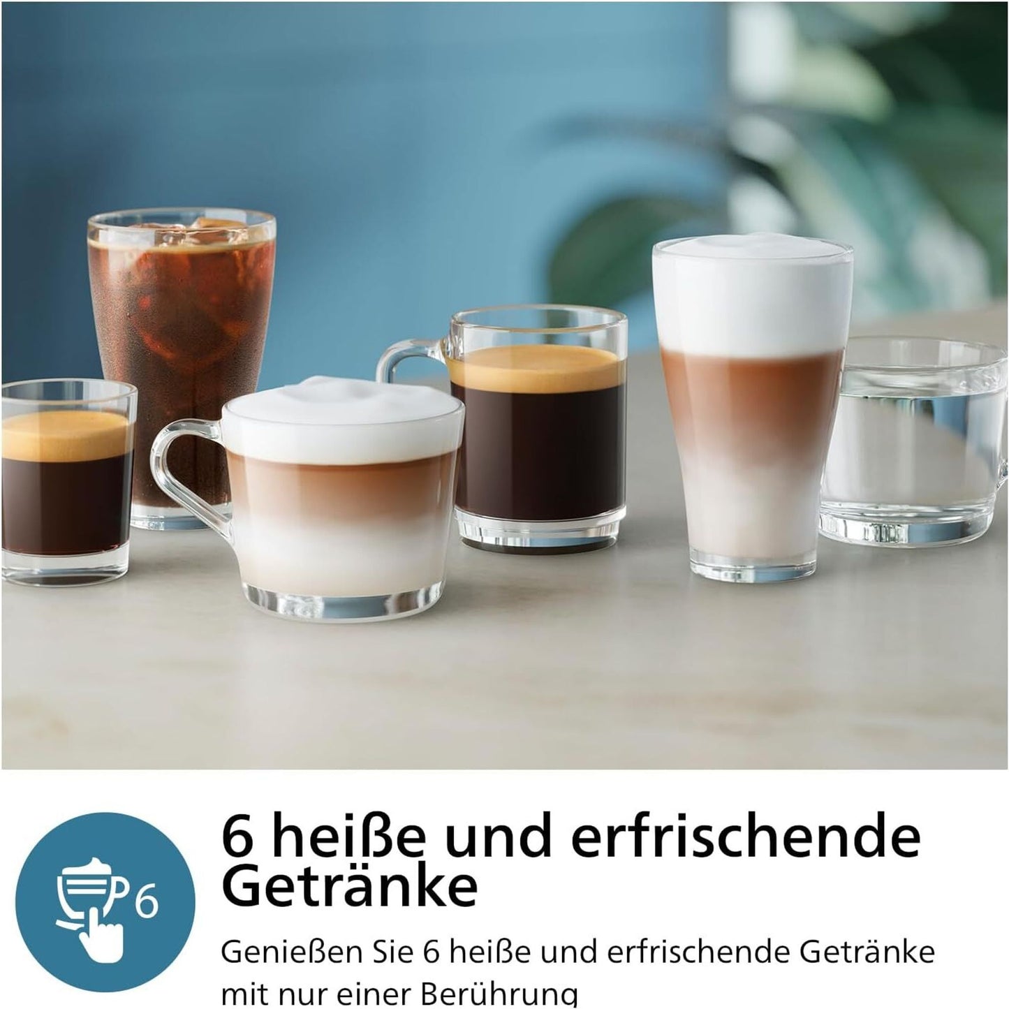 Philips Series 3300 Kaffeevollautomat EP3347/90 - 6 Getränke, Farb Touchscreen Display, LatteGo Milchsystem, SilentBrew, Keramikmahlwerk, AquaClean Filter - Schwarz/Chrom